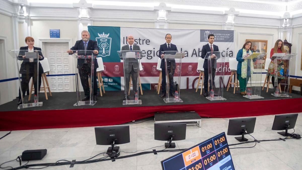 Debate de candidaturas a las elecciones del Colegio de la Abogacía de Madrid.