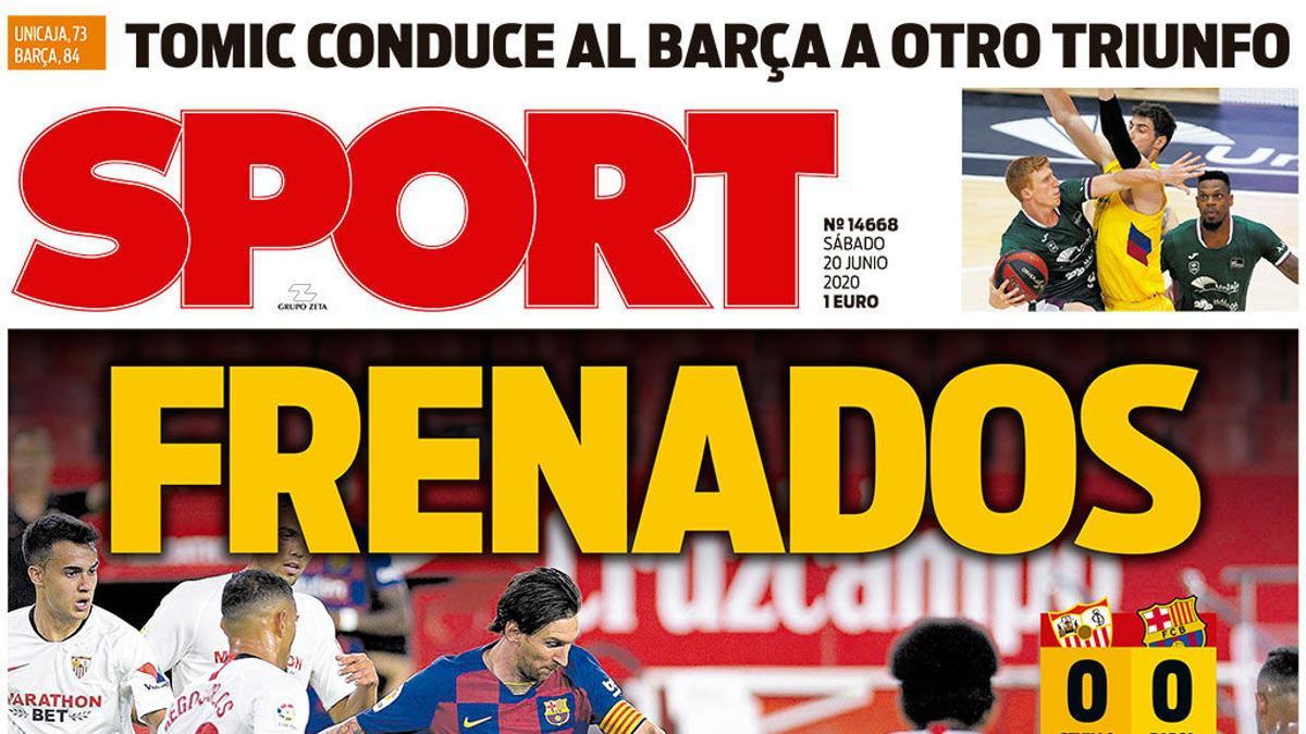 Esta es la portada de SPORT de este domingo