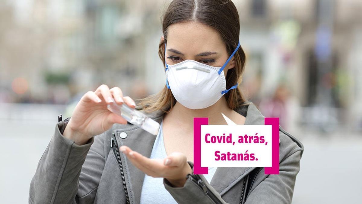 Chica protegiéndose del covid