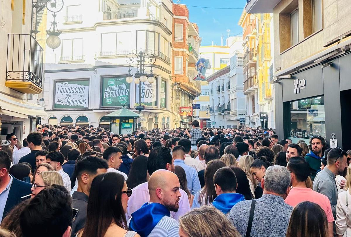Calle Corredera, uno de los días de Semana Santa.