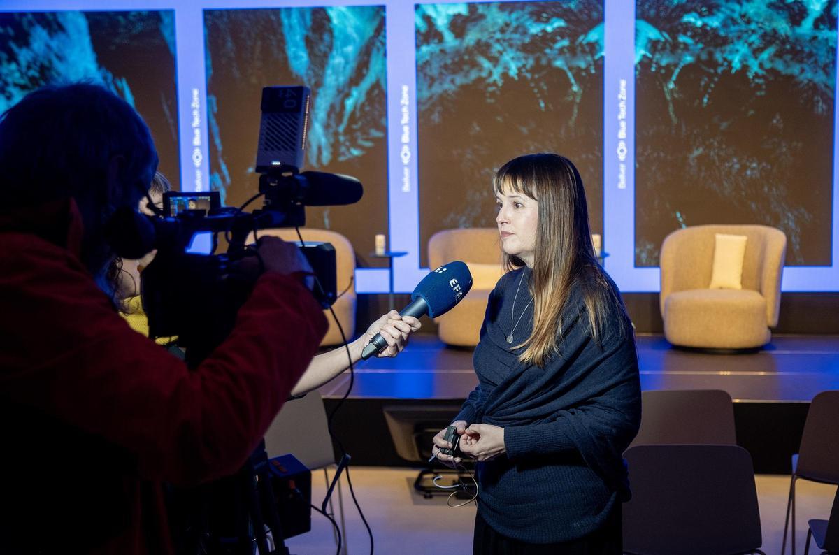 Antònia Folguera durante la presentación de la sala Vortex en la Bellver Blue Tech Zone.
