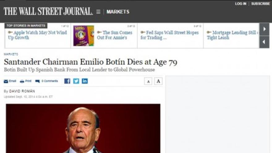 La prensa internacional despide a Emilio Botín.
