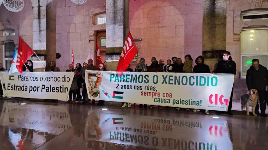 Concentración a favor de Palestina ante el Concello | S. P.