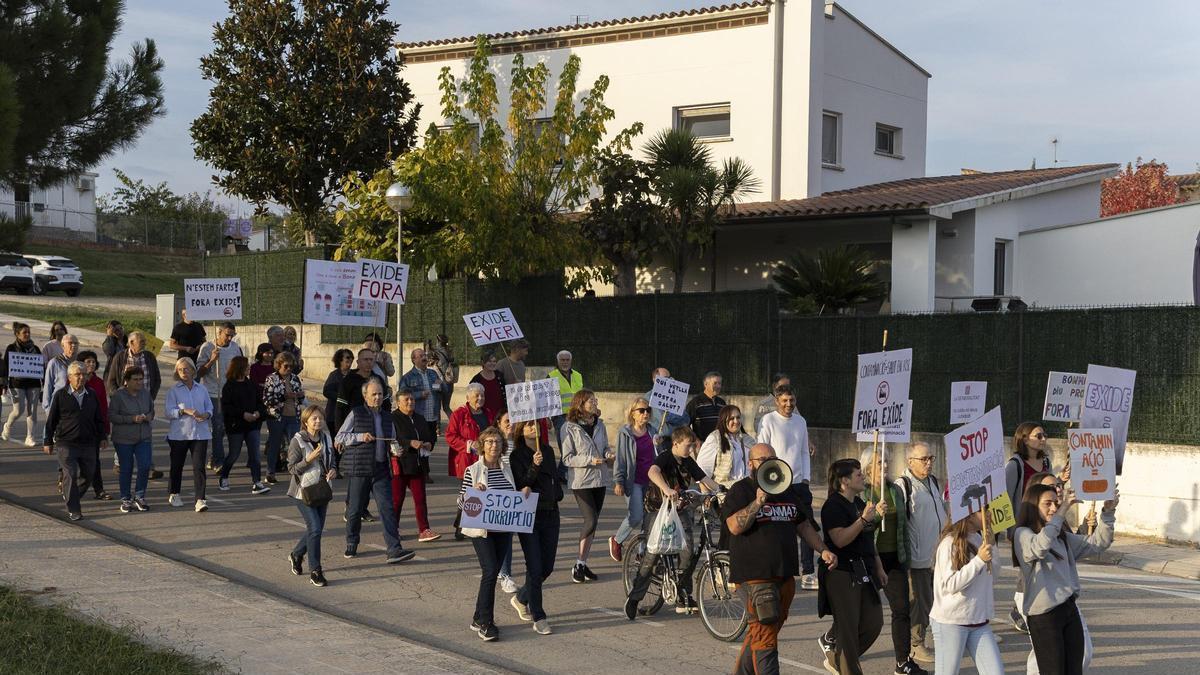 Manifestació a Bonmatí contra l'empresa Exide en una imatge d'arxiu.