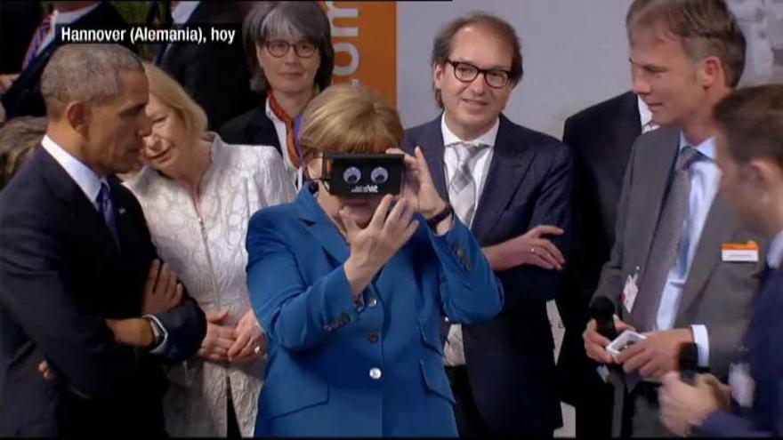 Obama visita la Gran Feria Tecnlógica de Hannover junto a Merkel