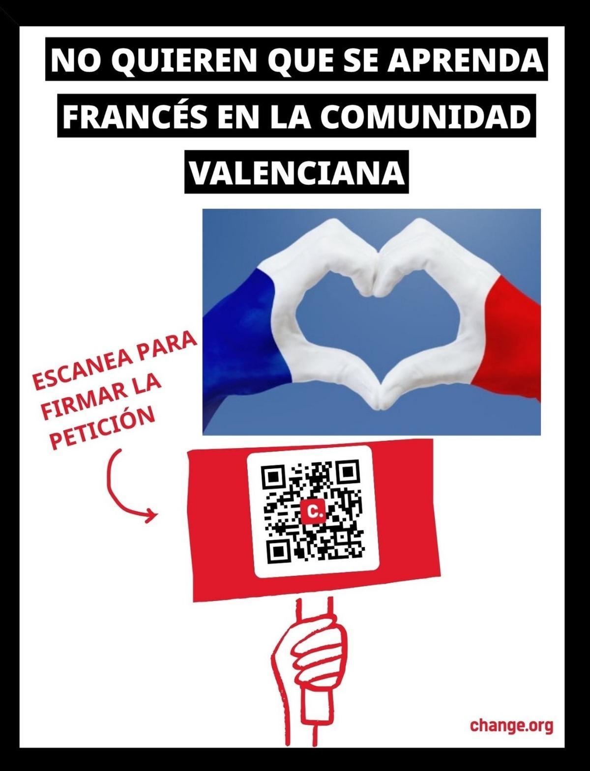 Imagen de la campaña de los profesores de francés contra la supresión de este idioma como lengua extranjera en Primaria
