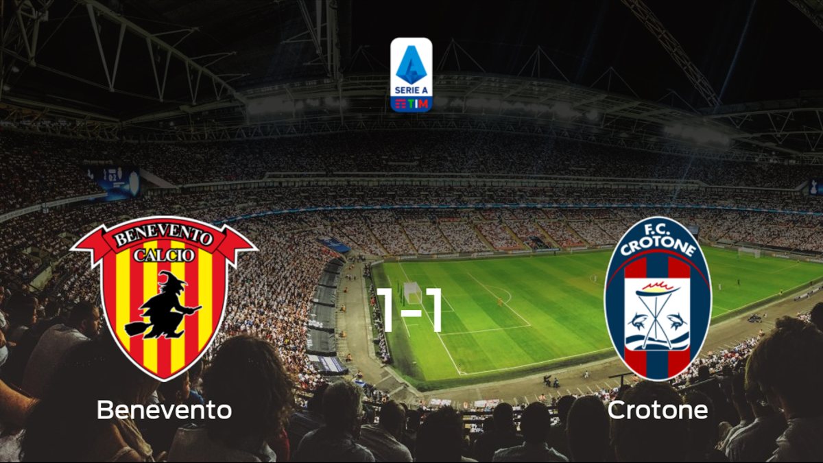 El Benevento y el Crotone empatan 1-1 y se reparten los puntos