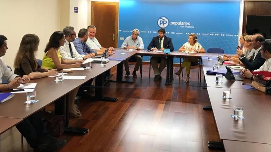 Los dirigentes populares, ayer por la mañana, en el primer Comité de Dirección del PP del curso político.