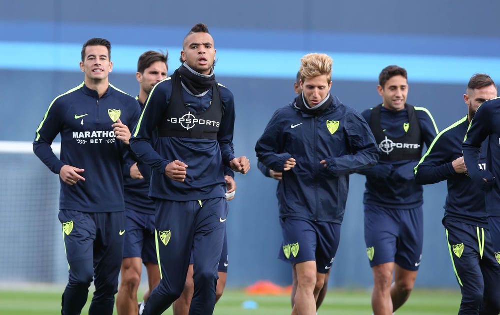 Entrenamiento del Málaga CF en la previa del Málaga CF-Levante UD