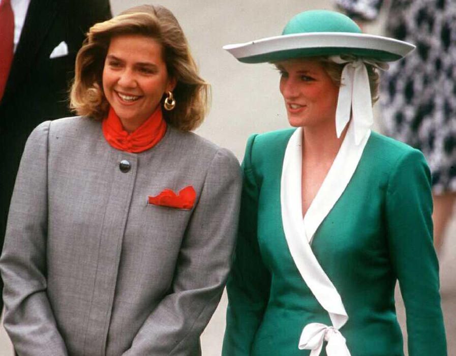 Diana, Princesa de Gales, acompañada de la Infanta Cristina, en Madrid en 1987
