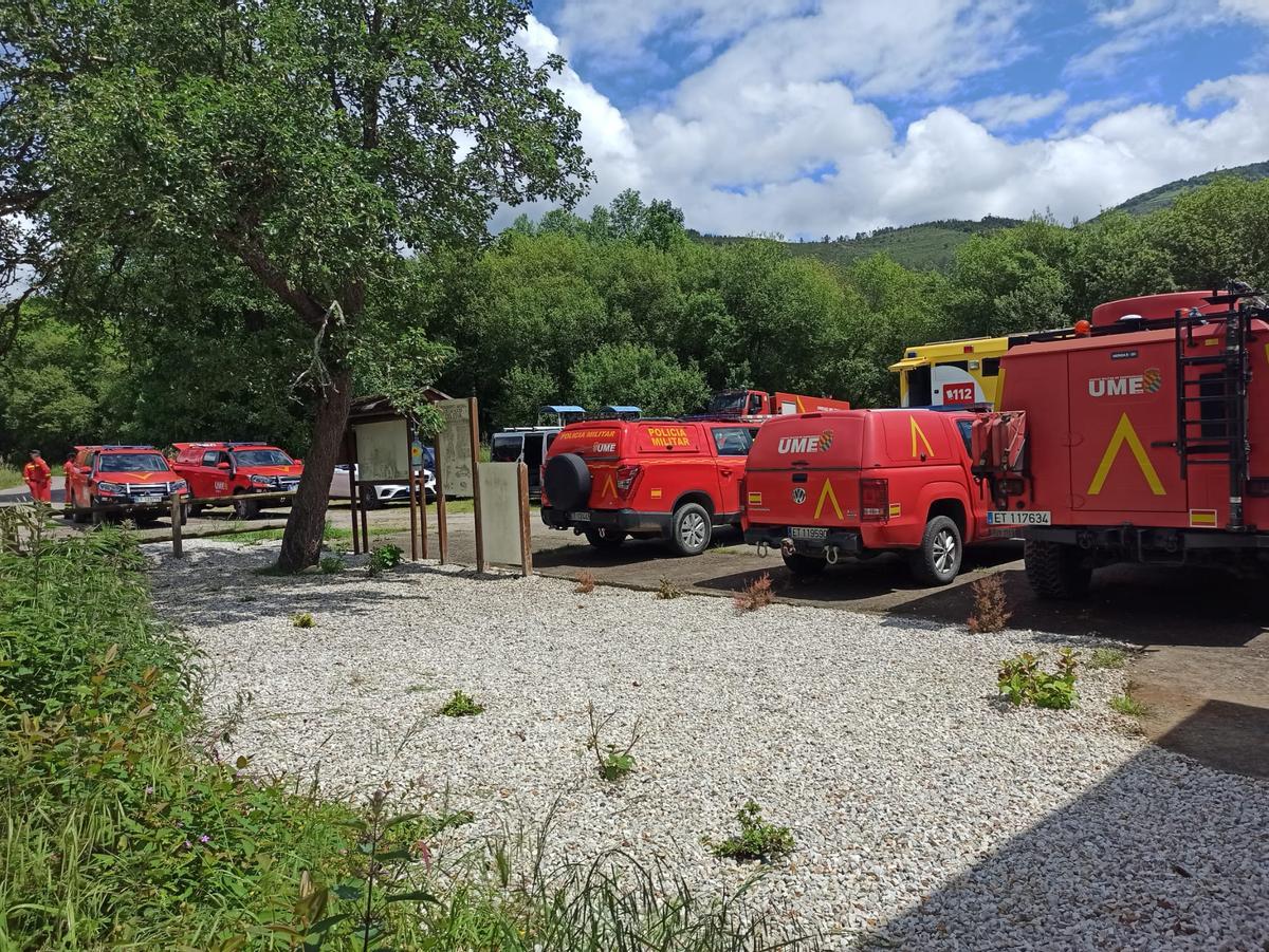 En imágenes: el simulacro de incendio que se celebró este miércoles en Paredes