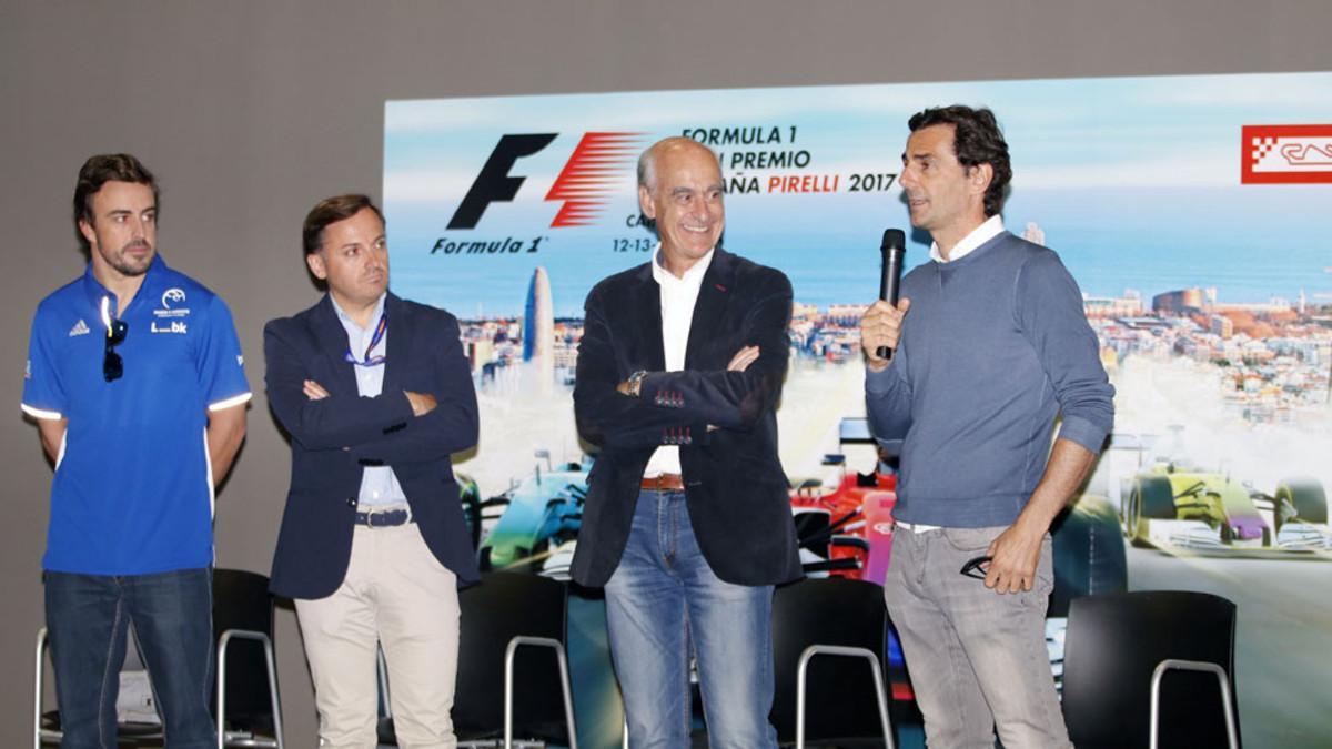 Alonso, Aviñó, Aguilera y De la Rosa, en la presentación en Asturias