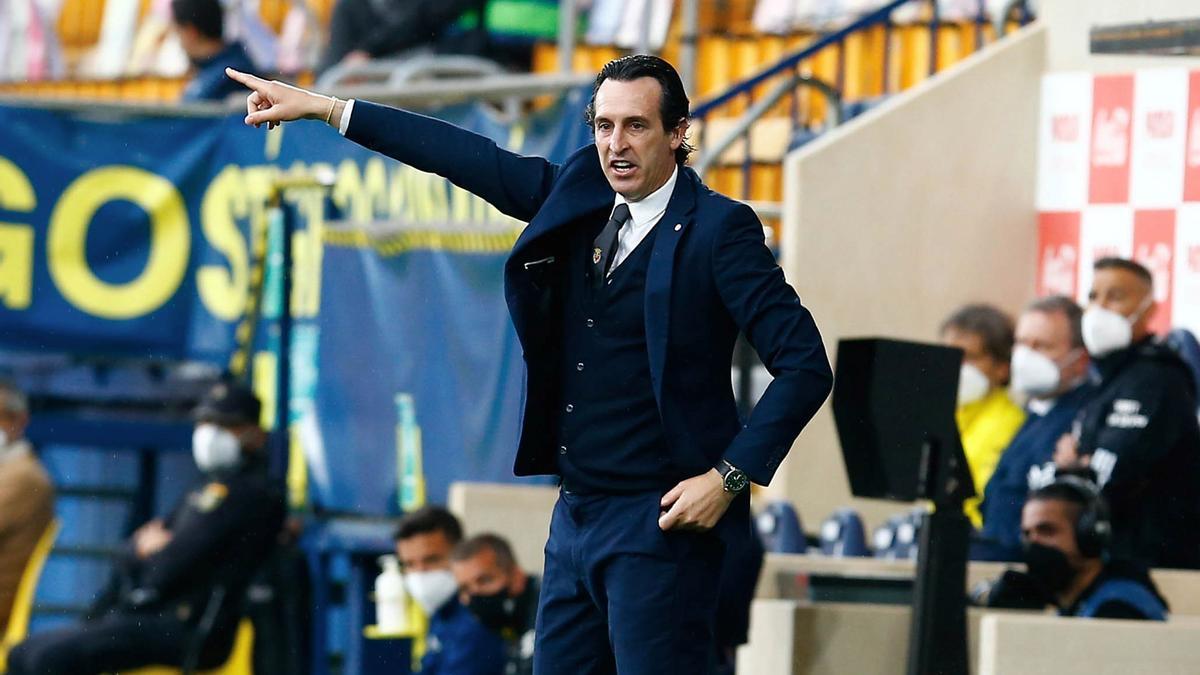 Unai Emery, durante el Villarreal-Celta