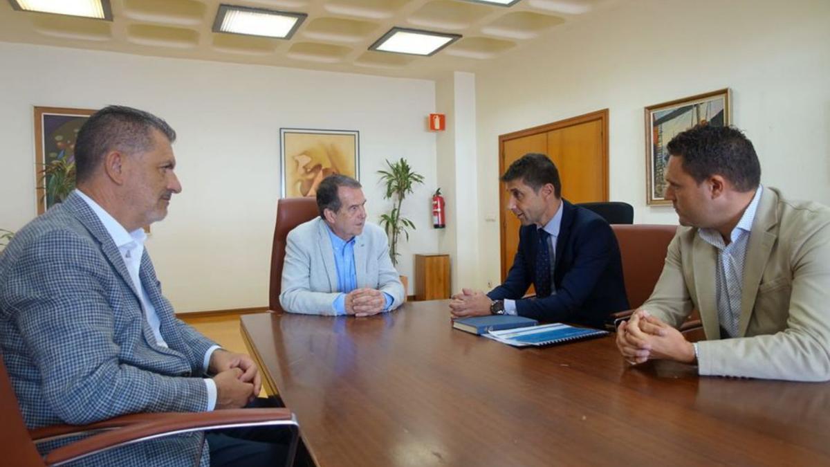 Rivas, Caballero, Iglesias y Pérez, durante la reunión de ayer.