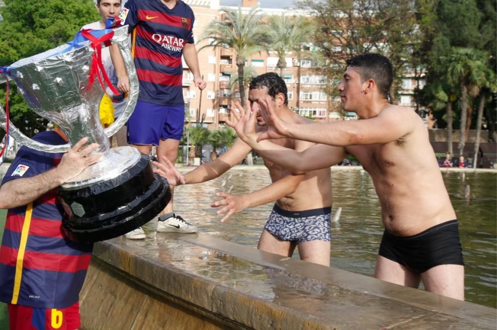 Celebración del título de Liga del Barcelona en Murcia