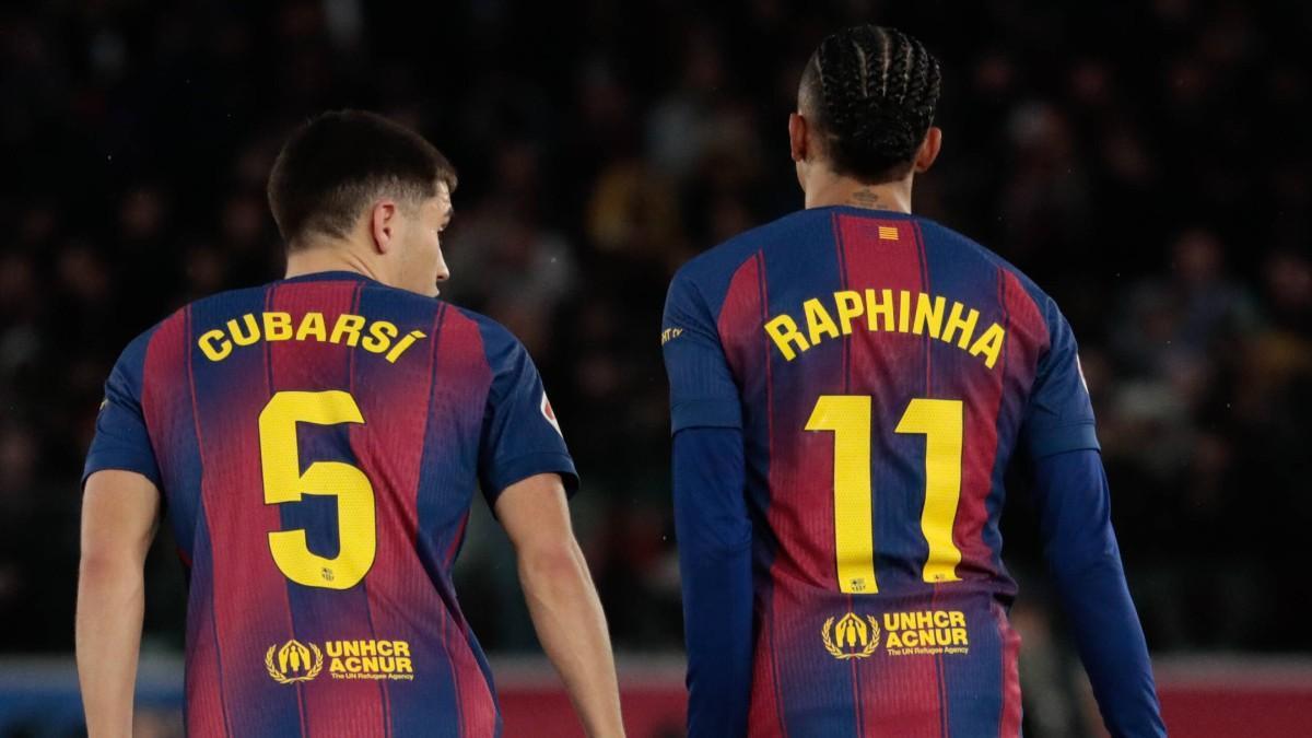 Cubarsí y Raphinha en el Barça-Oviedo