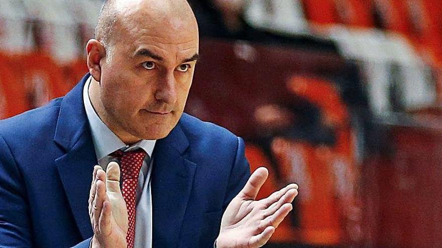 Jaume Ponsarnau, durante el encuentro ante el Baskonia.