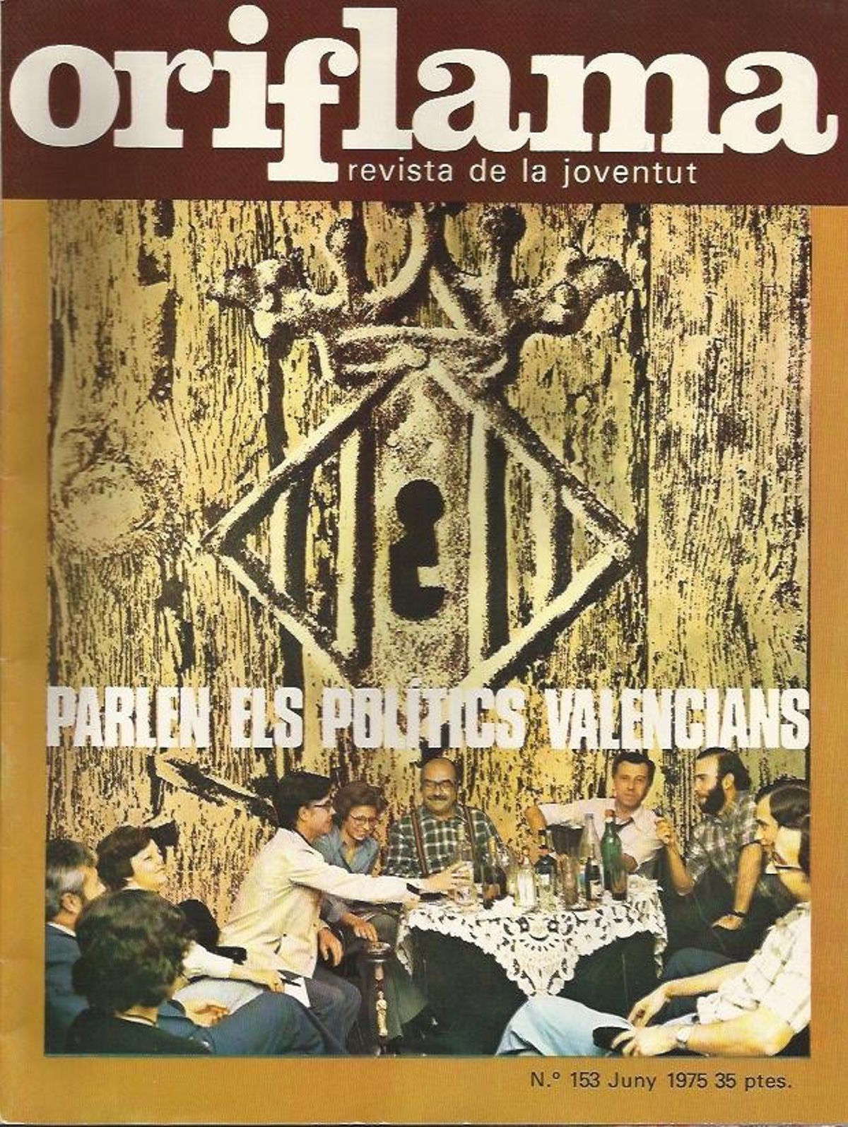 Porta de la revista Oriflama. La coartada de los reunidos, en caso de detención, era continuar la mesa redonda celebrada días atrás que había sido portada en una revista.