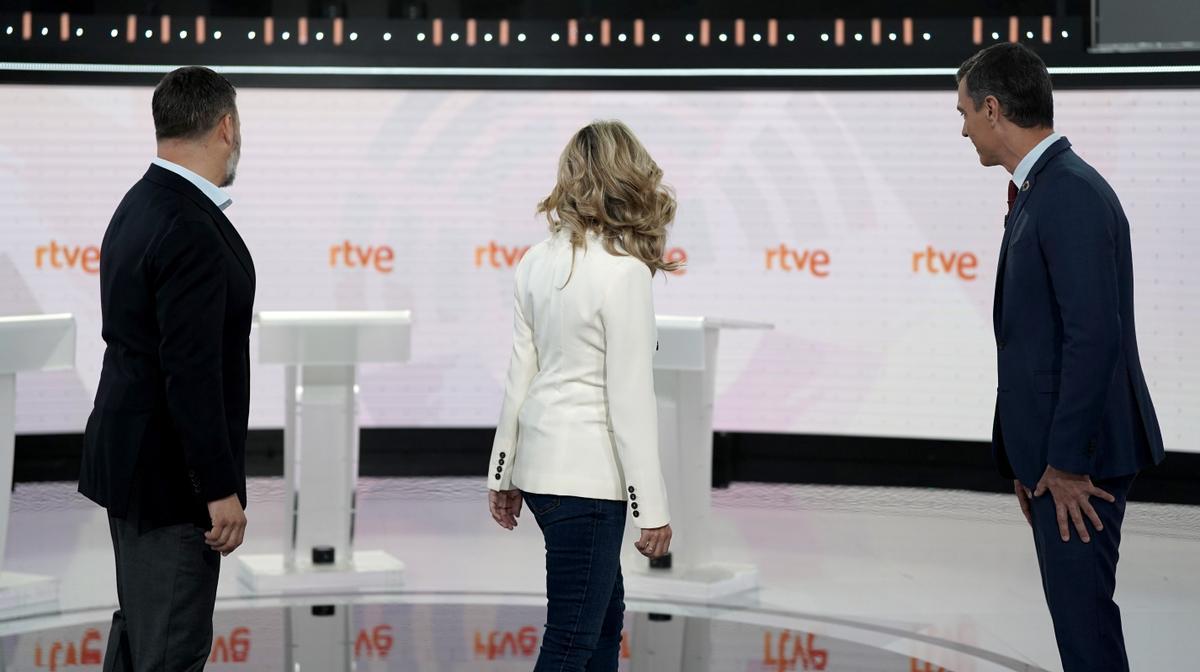 El debate a tres en RTVE, en imágenes