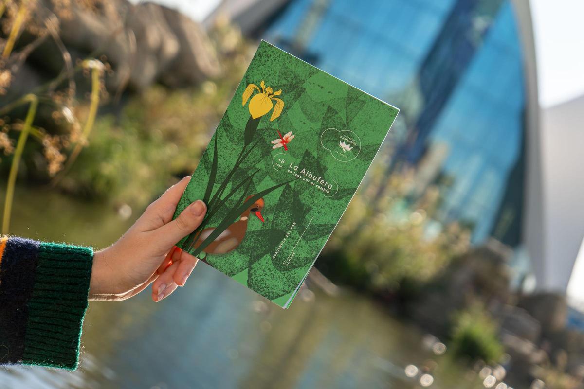 Portada del primer llibre de la nova sèrie de quaderns escolars de l'Oceanogràfic, dedicat a l'Albufera.