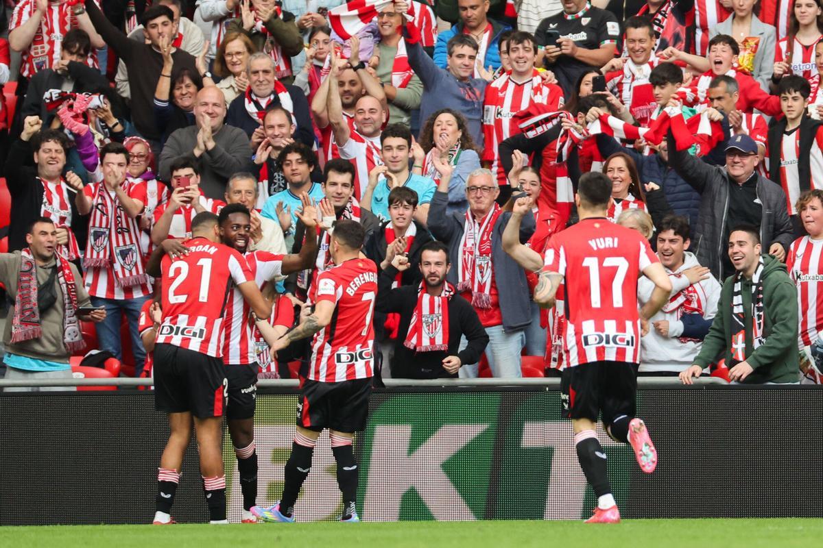 Iñaki Williams celebra su gol ante Las Palmas.