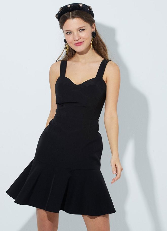 Vestido negro corto de Space Flamingo