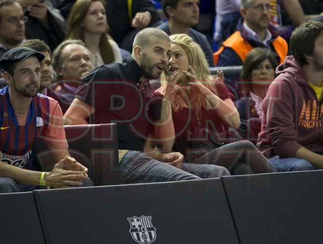 Shakira y Piqué, en el Palau Blaugrana