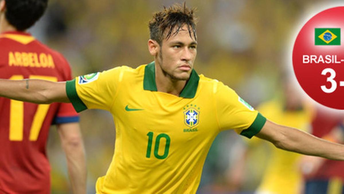 Neymar y Brasil desplegaron un fútbol vertiginoso y eficaz que desarboló a la selección española en la final de la Copa Confederaciones