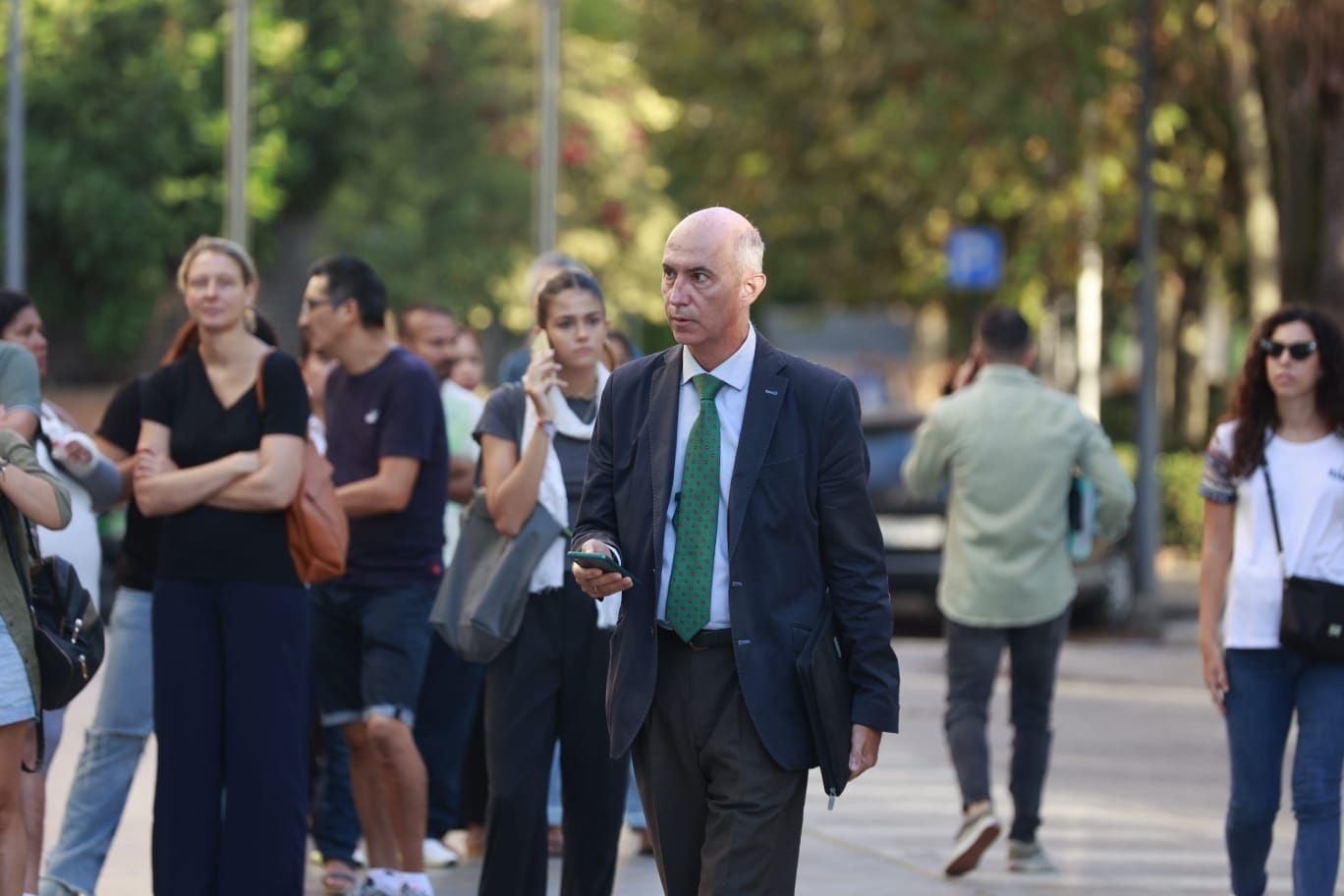 Mónica Oltra a su llegada a la Ciudad de la Justicia