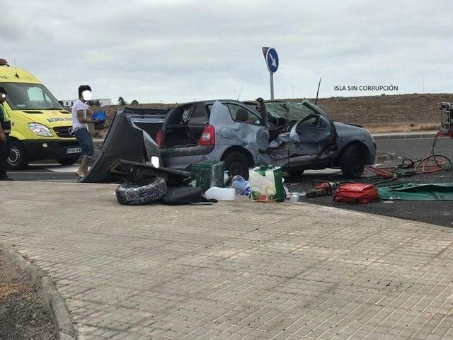 Vehículo accidentado en Lanzarote