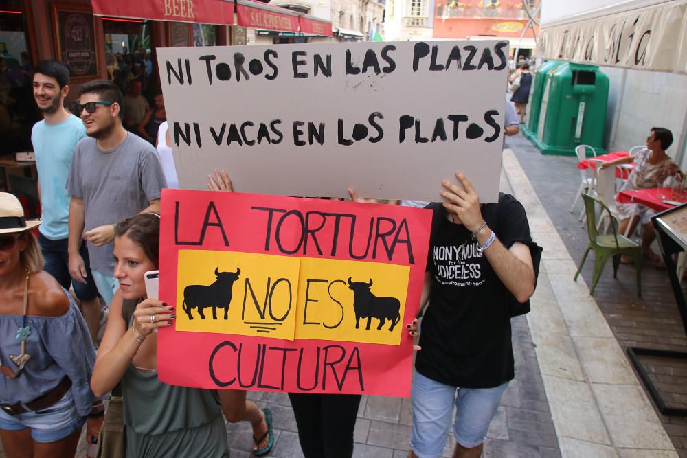 Centenares de personas se unen en Málaga contra la tauromaquia