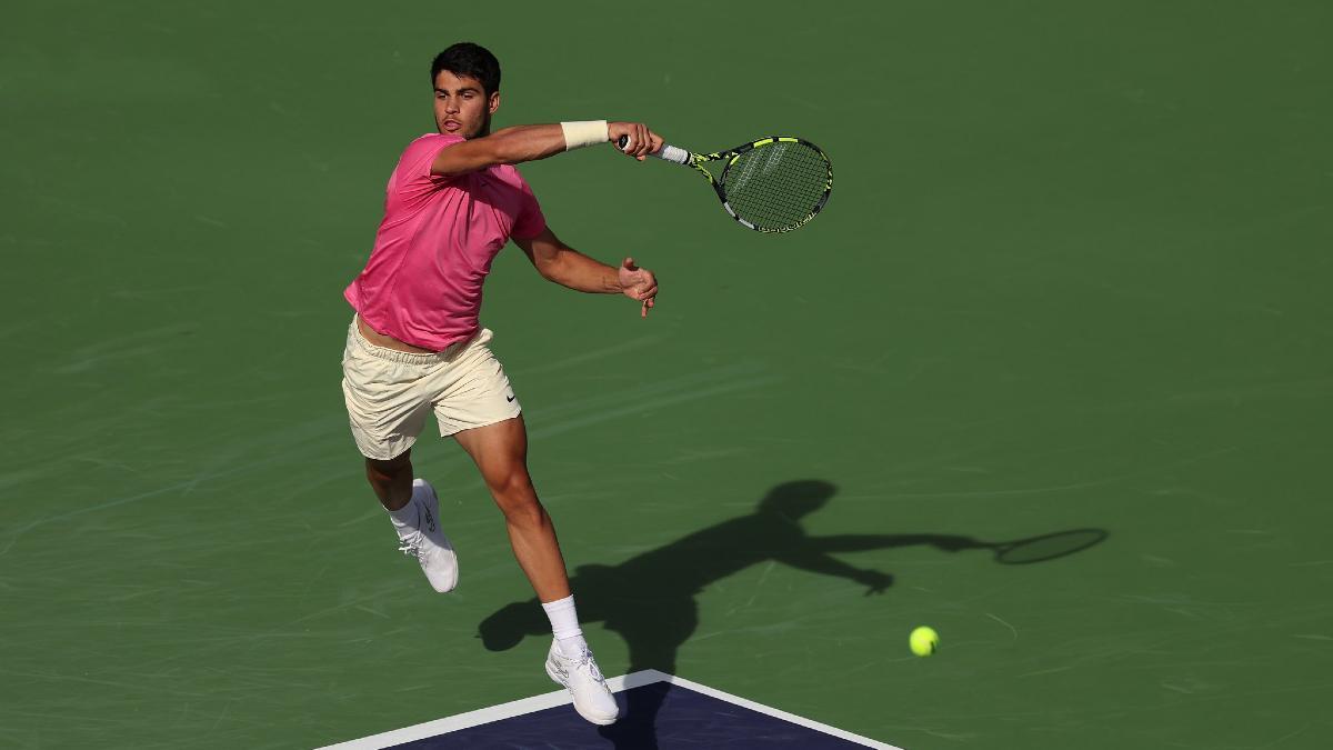 Carlos Alcaraz durante las semifinales ante Sinner