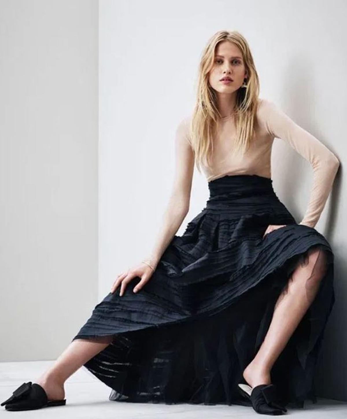 Falda de H&M lucida por Letizia Ortiz