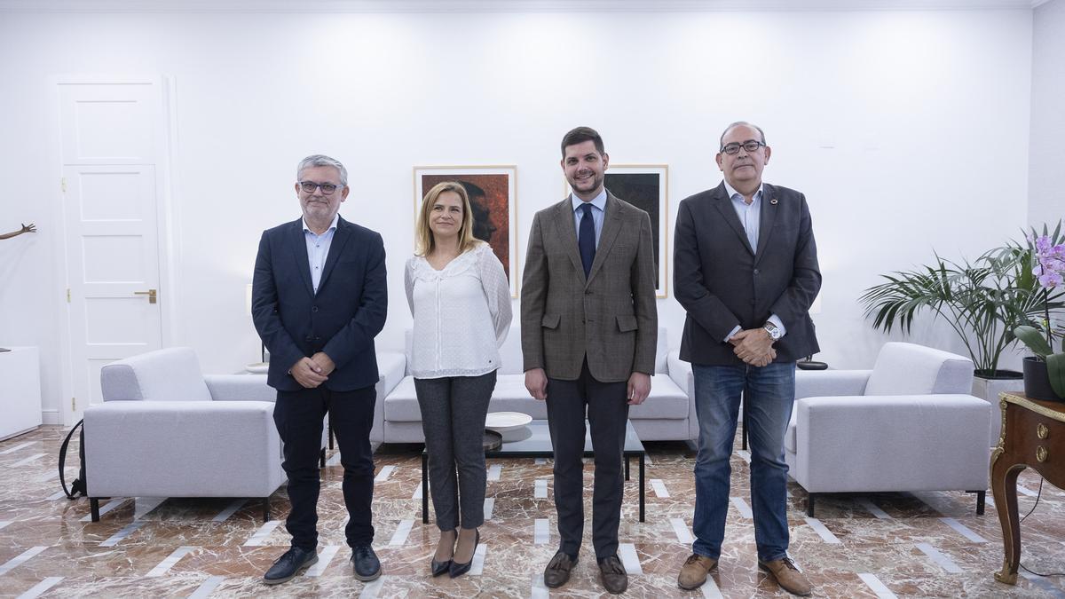 Alandete, Bernabé, Prieto y Picornell, en la reunión de hoy en Gandia.