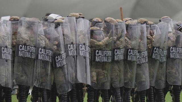 Membres de la Guàrdia Nacional desplaçats a la ciutat de Los Angeles. | JAE C. HONG / AP