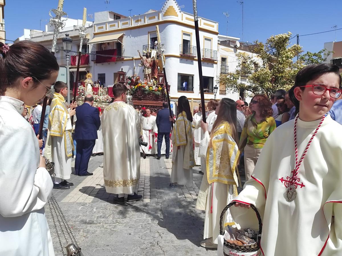 Jesús Resucitado en su encuentro con la Virgen de la Antigua de Aguilar.