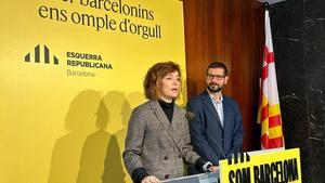 La presidenta de ERC en el Ayuntamiento de Barcelona, Elisenda Alamany, y el concejal republicano Jordi Castellana-