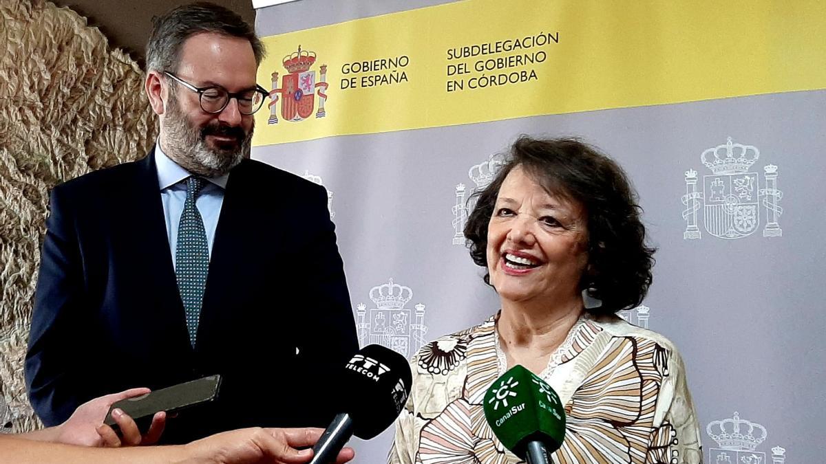 Encuentro institucional entre Rafaela Valenzuela y Adolfo Molina, este lunes.