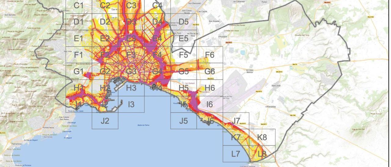 Los mayores niveles de ruido se detectan en las inmediaiones de las grandes vías de tráfico de la ciudad. | MAPA DEL RUIDO