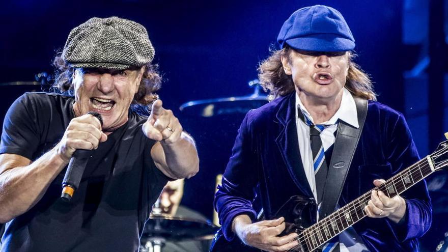 Brian Johnson y Angus Young, en un concierto de AC/DC en Madrid.