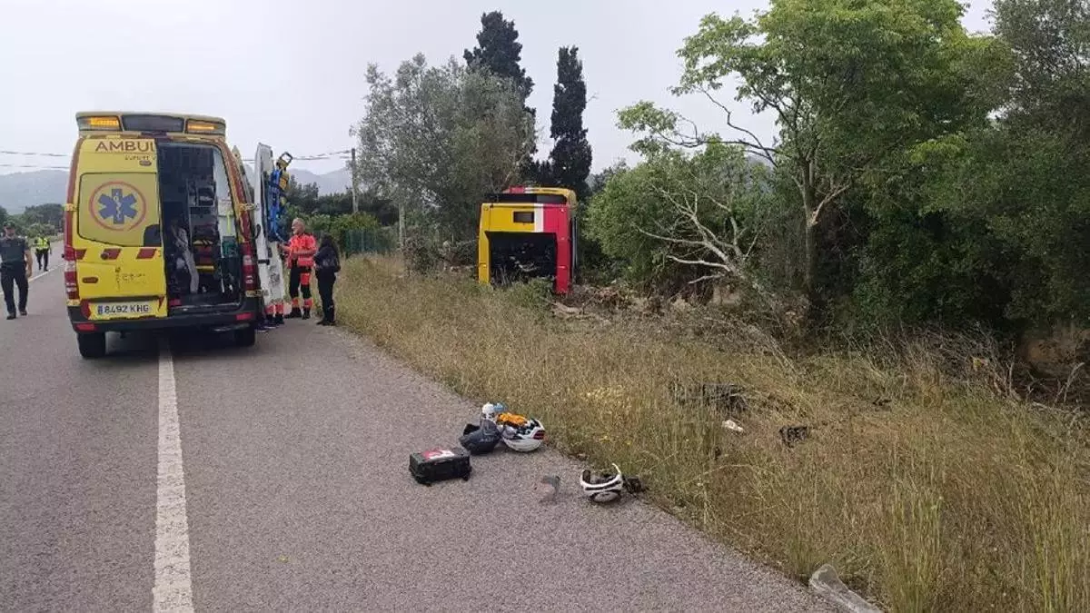 Un ciclista muerto y tres heridos al ser arrollados por un autobús de línea en Mallorca