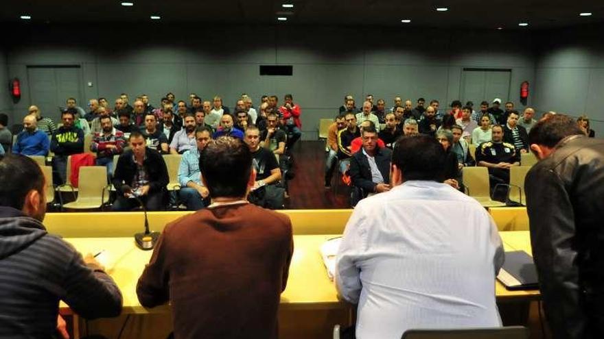 Una asamblea de trabajadores durante el conflicto de Lantero. // I. A.