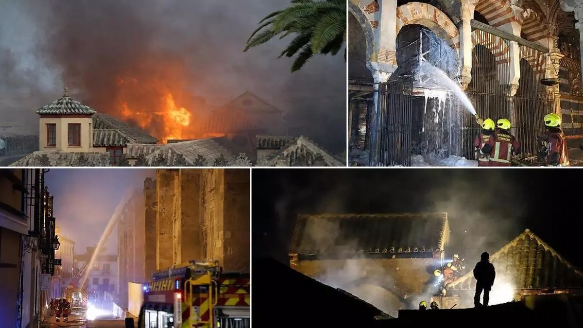 La huella fotográfica de un incendio histórico: el día en el que a Córdoba se le encogió el corazón al ver arder la Mezquita-Catedral