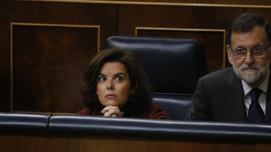 Santamaría y Rajoy en el Congreso.