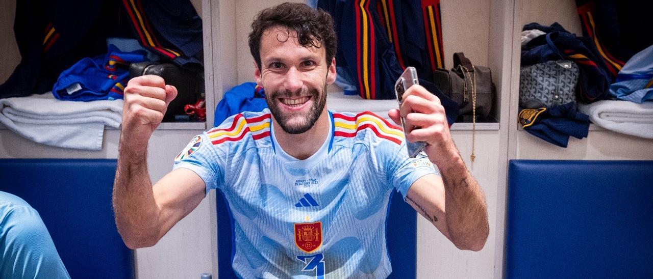 Alfonso Pedraza, tras su debut con la selección absoluta de España en Noruega.