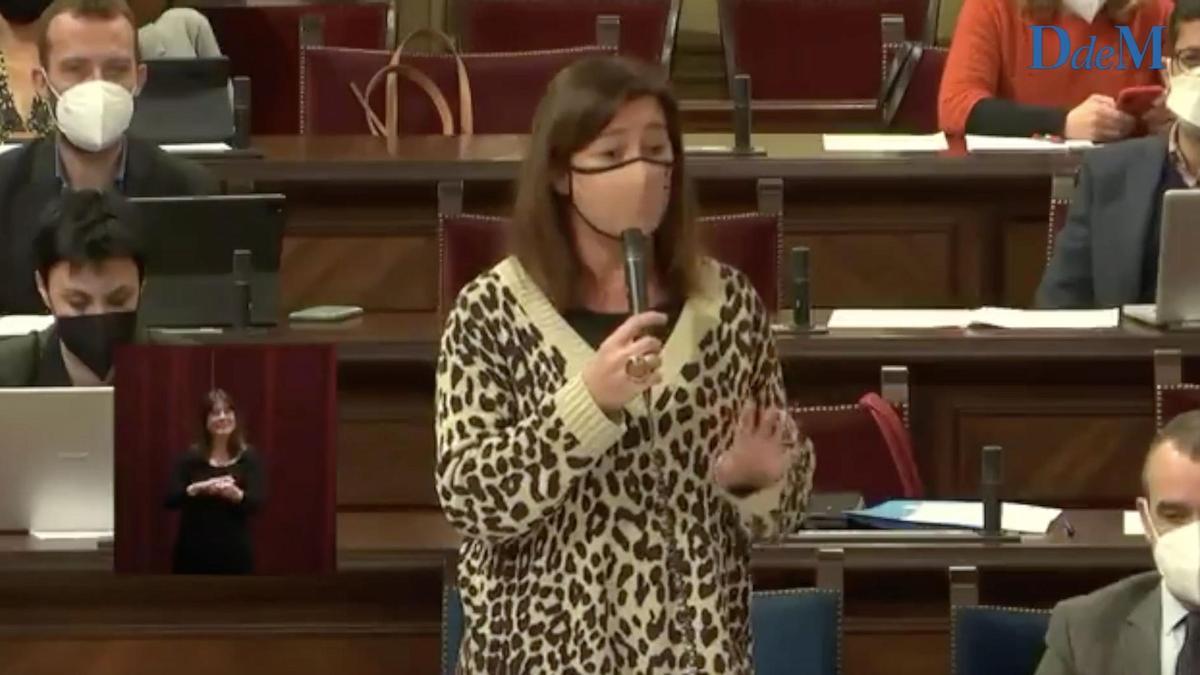 La presidenta, Francina Armengol, ha explicado la desescalada en el Parlament