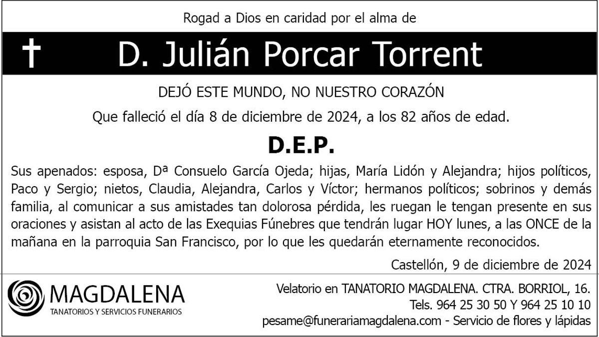 D. Julián Porcar Torrent