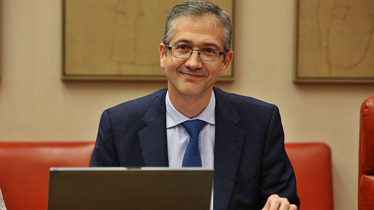 El Gobernador del Banco de España, Pablo Hernández de Cos, en el Congreso.