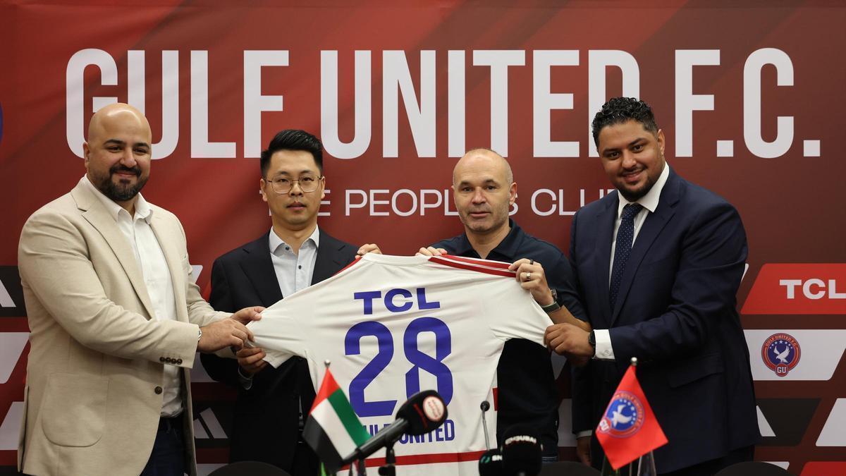 Andrés Iniesta, en su presentación como técnico del Gulf United.
