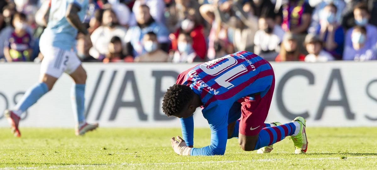 Las imágenes que más duelen: Ansu se lesionó ante el Celta